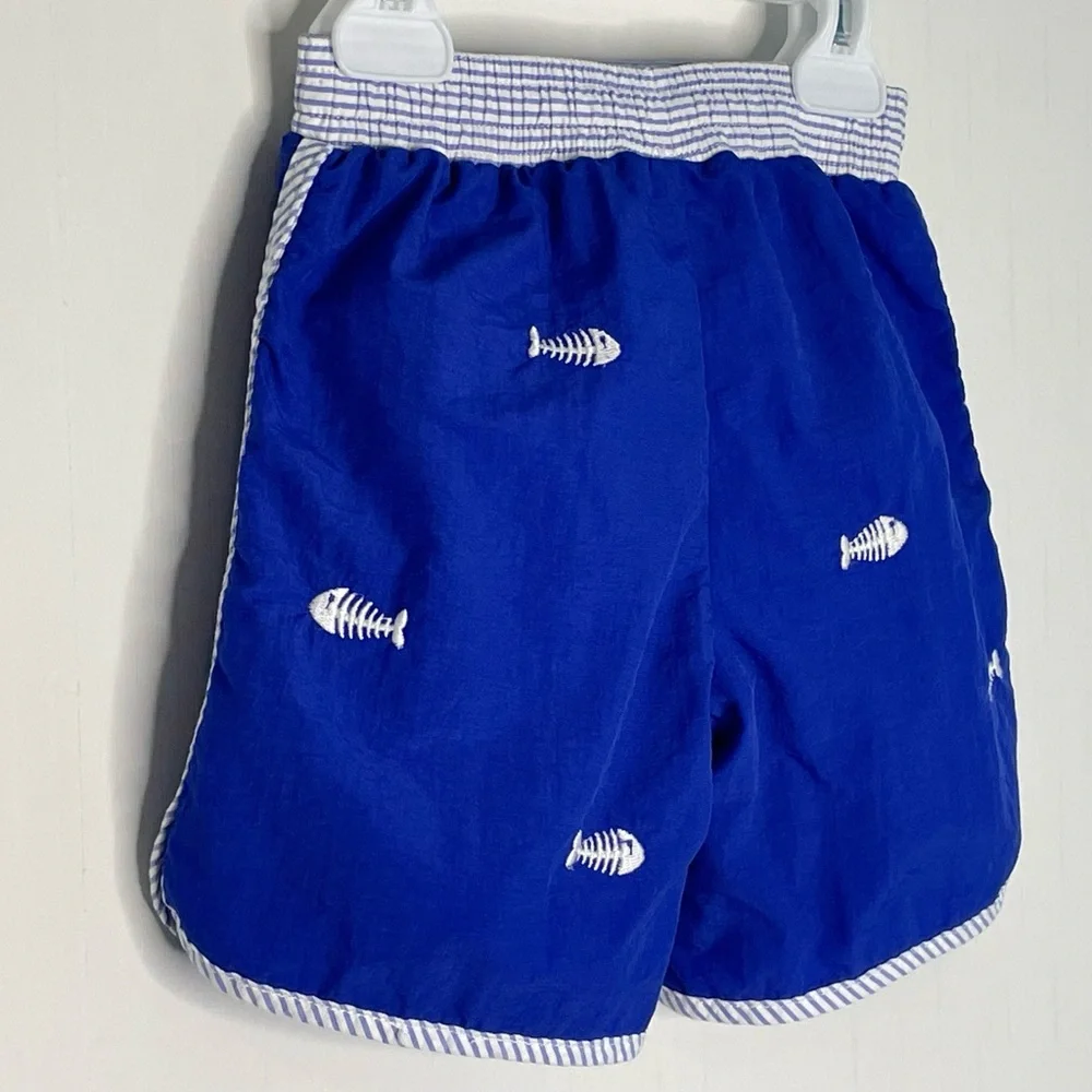 Florence Eiseman Boys Blue Bonefish Swim Trunks 2T